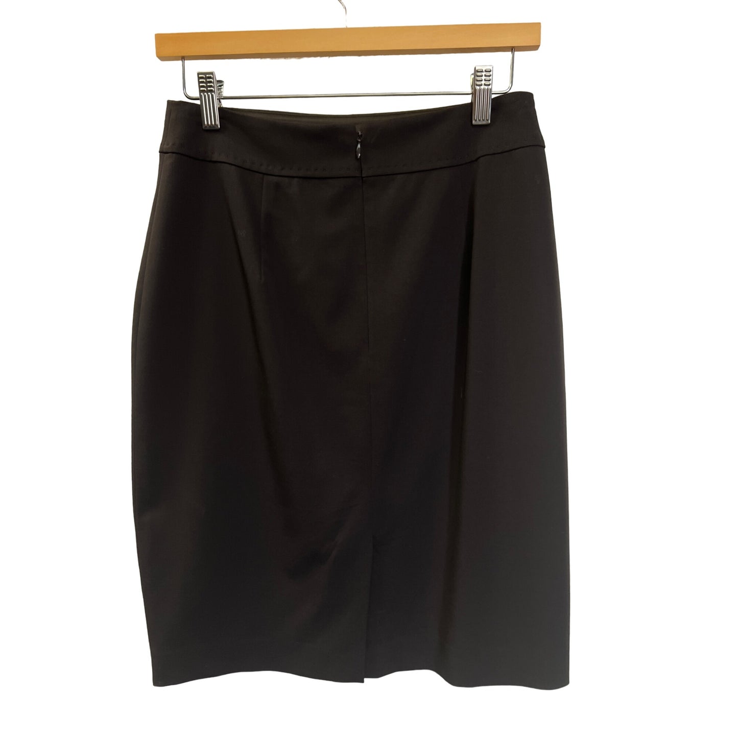 Elie Tahari Black Wool Pencil Straight Skirt