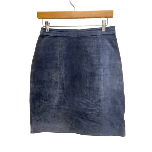Rock Creek Vintage Blue Suede Leather Pencil Skirt