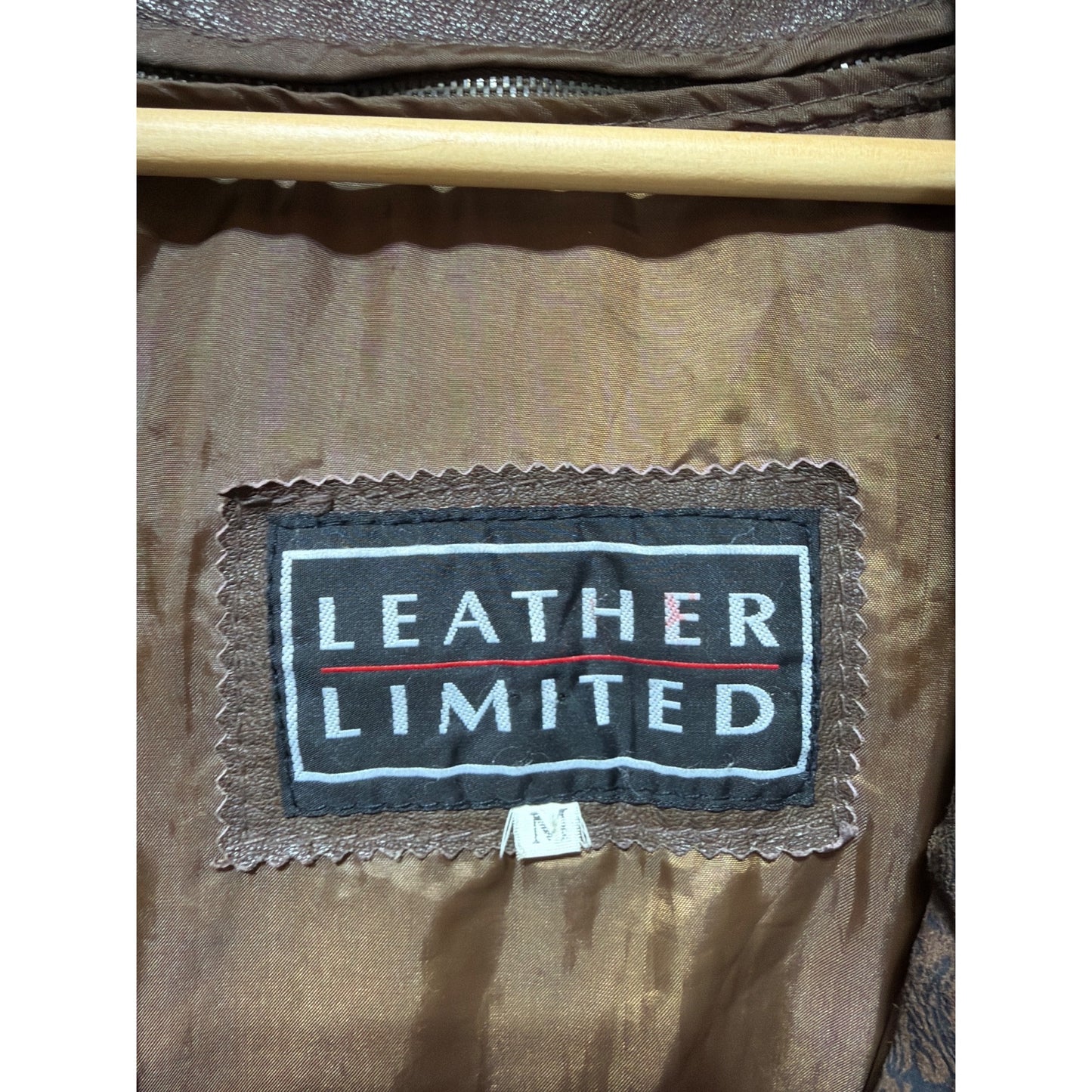 Leather Limited Western Style Long Brown Leather & Suede Coat Medium Size Vintage Look With Paisley Accents