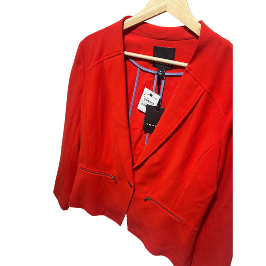 Trouvé Womens Red Cayenne Blazer Jacket With Zipper Pockets Size M Nordstrom NWT