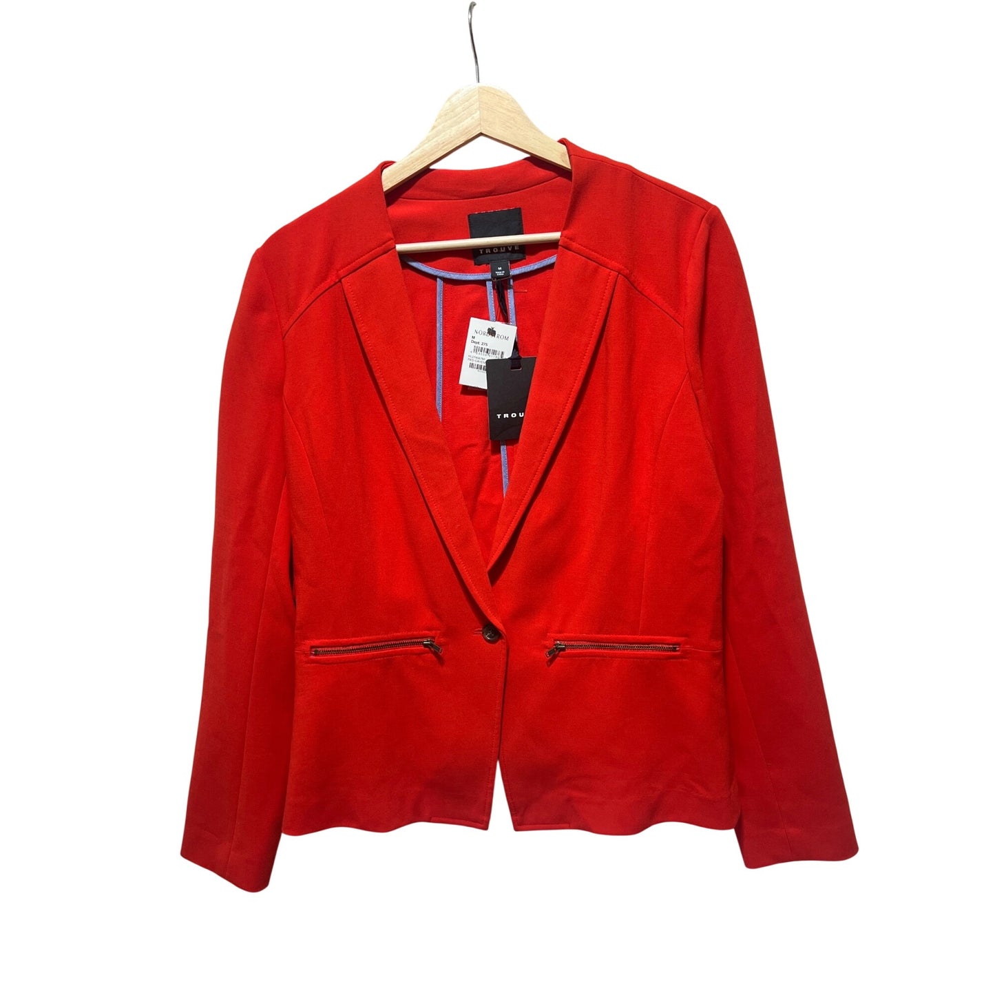 Trouvé Womens Red Cayenne Blazer Jacket With Zipper Pockets Size M Nordstrom NWT