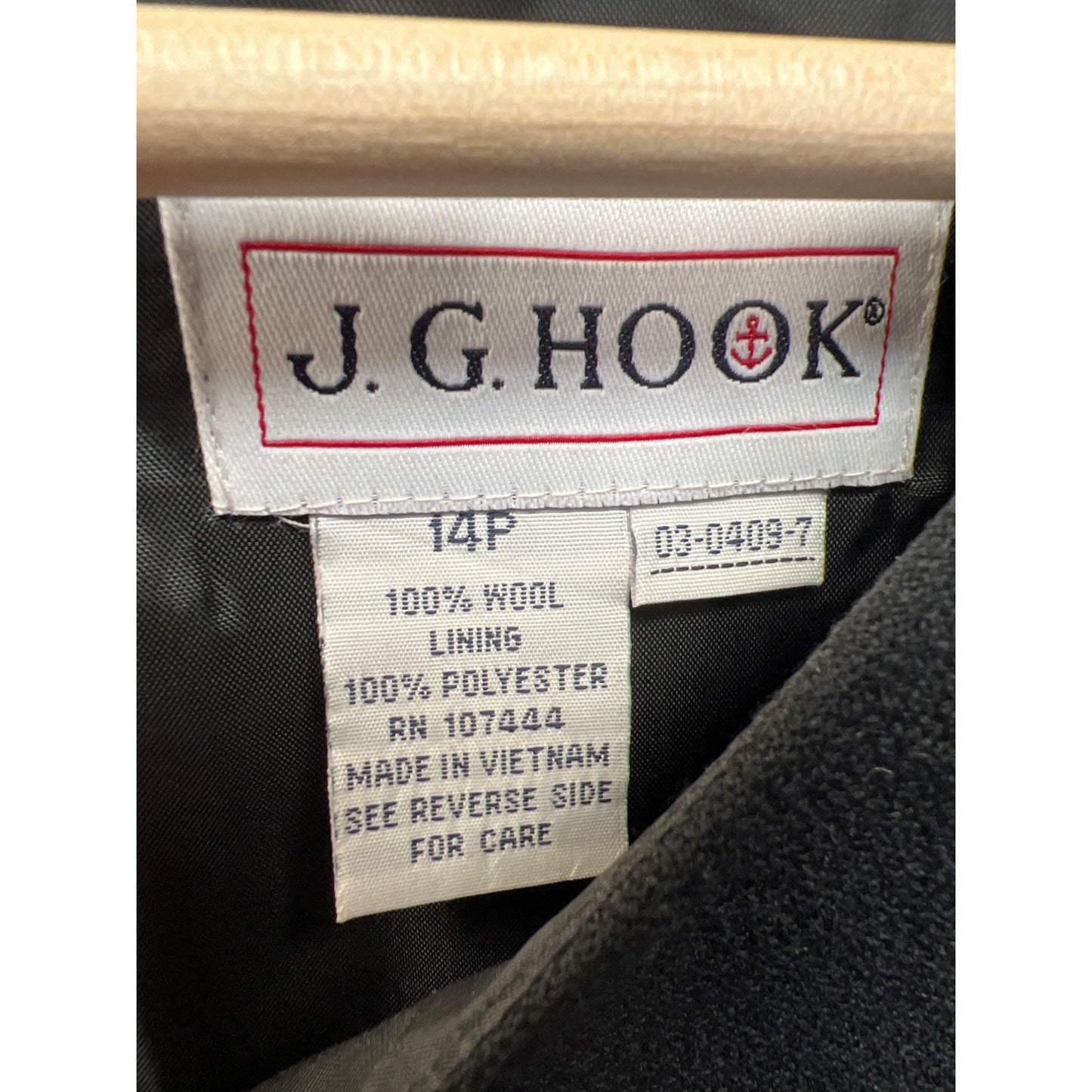 JG Hook Vintage Black Wool Shift Dress