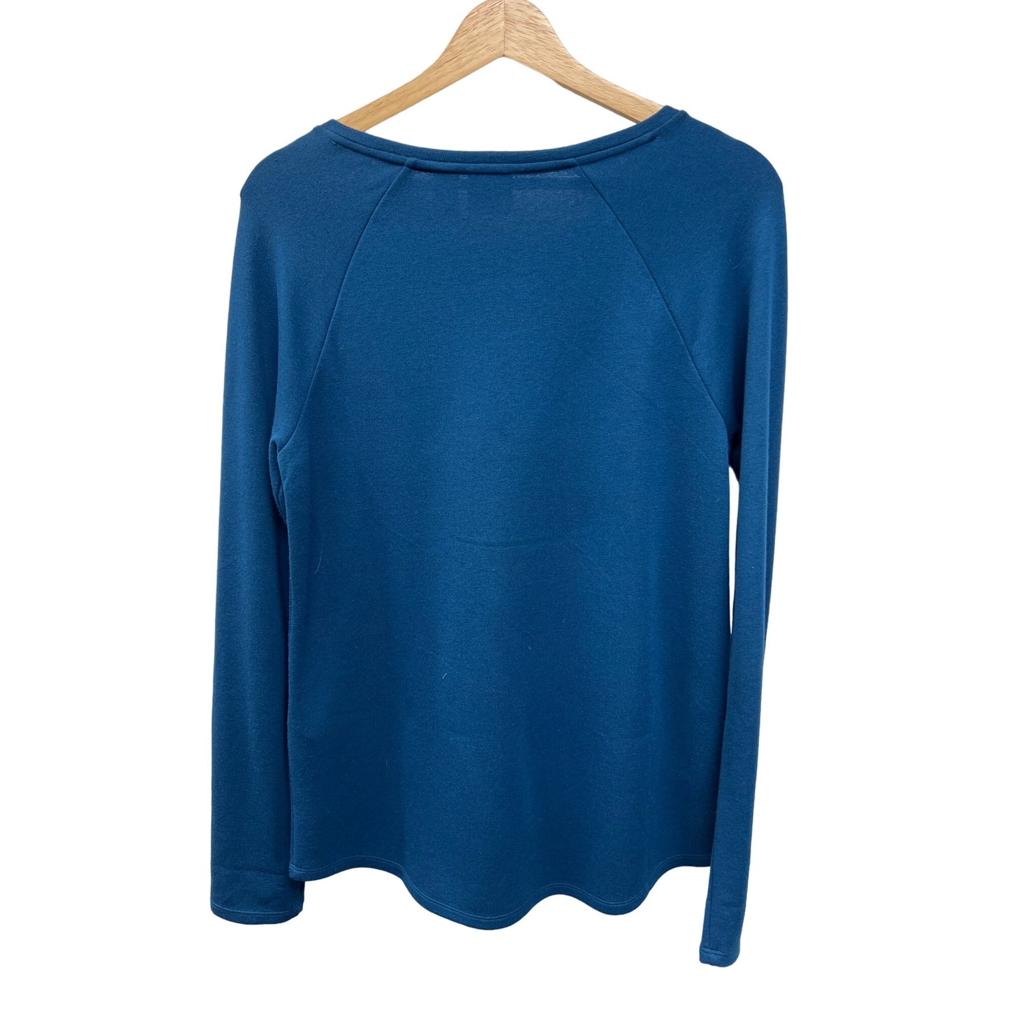 Chico's Soft Knit Blue Sweater with Gold Buttons