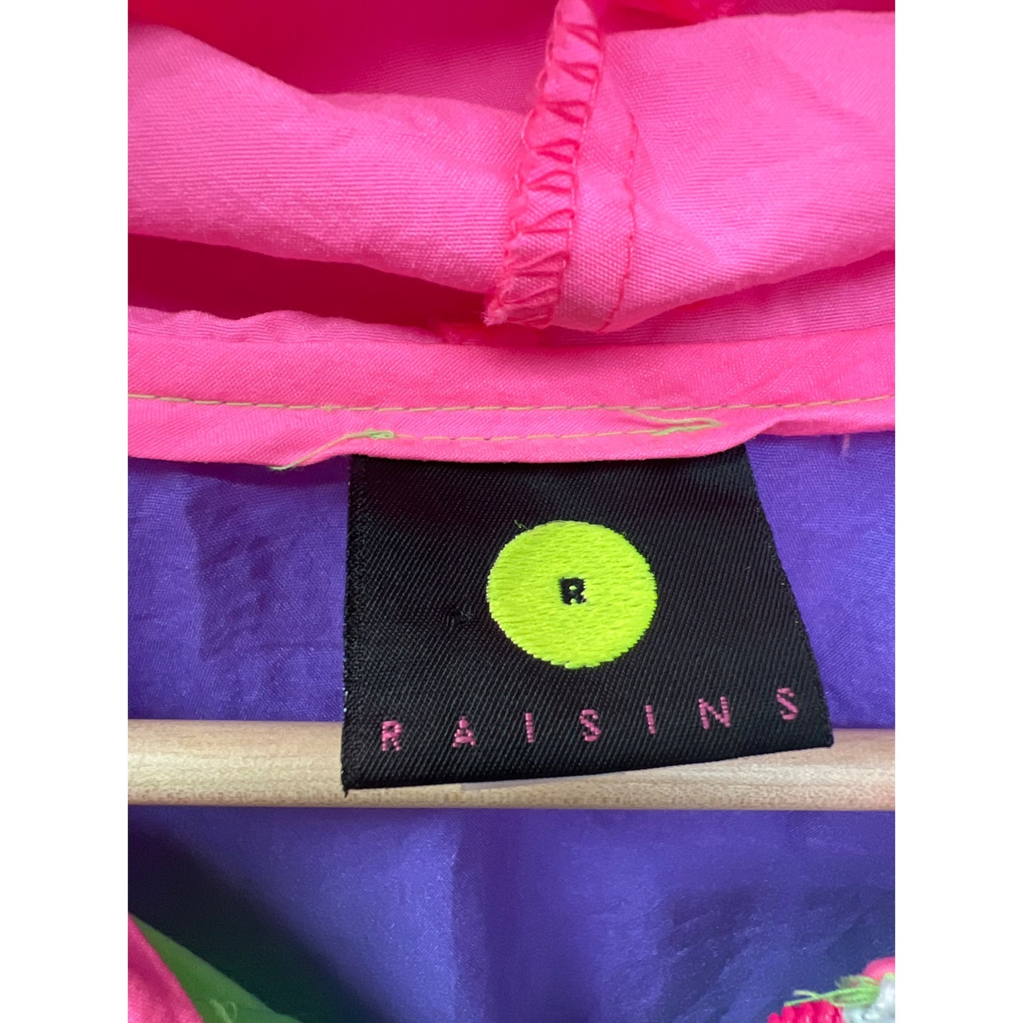 Raisins Vintage 80's Neon Colorblock Windbreaker Hoodie Jacket