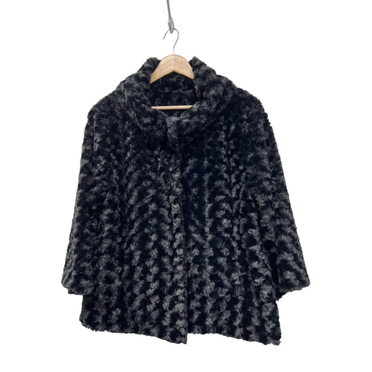 Black Faux Fur Swing Coat