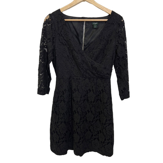 J. Crew Factory Black Lace Overlay Cocktail Dress