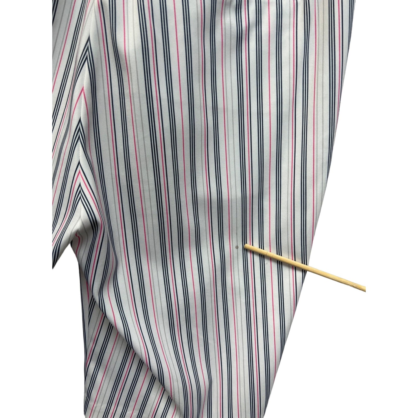 Greg Norman White with Navy & Pink Pinstripe Golfing Chino Shorts