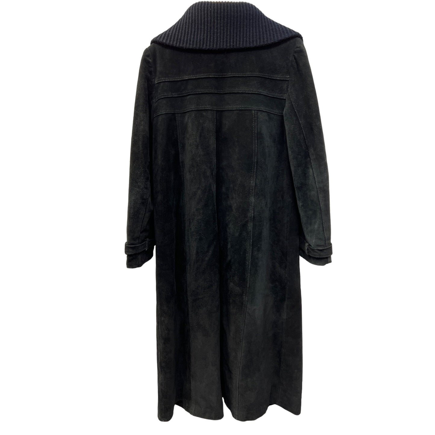 Vintage Long Black Suede Coat Made in Argentina