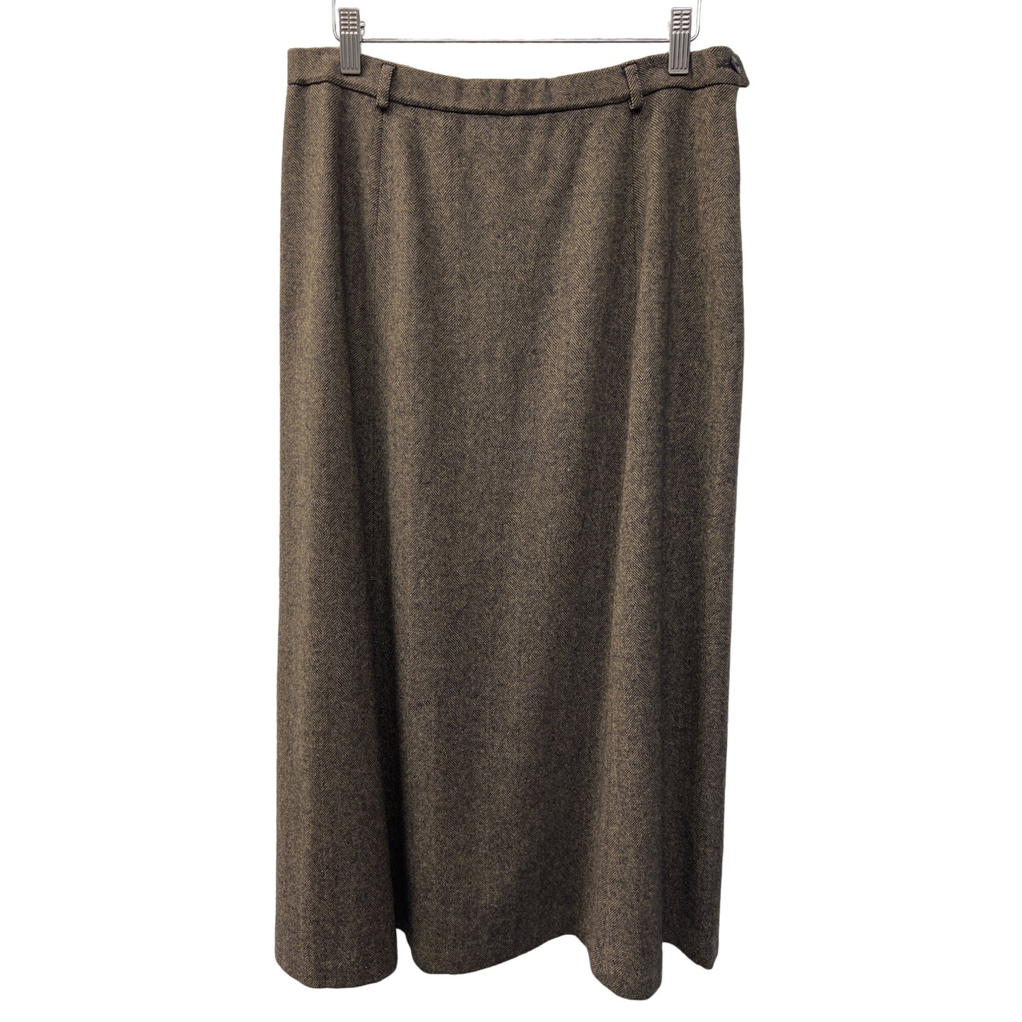 Pendleton Vintage Knockabout Brown & Navy Wool Chevron Midi Skirt