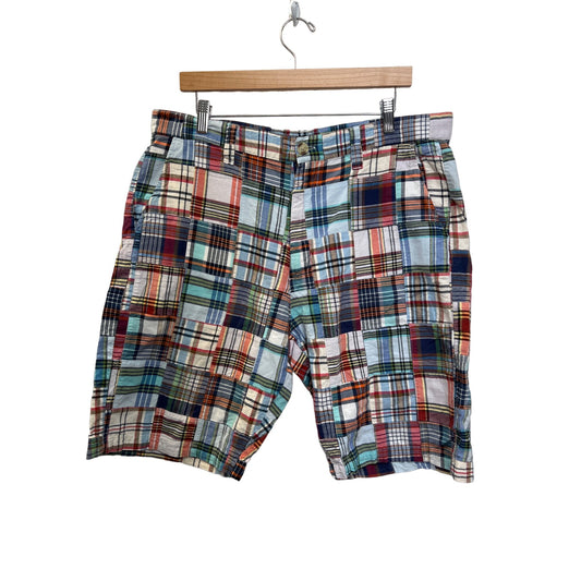 Seigfried Vintage Madras Plaid Patchwork Bermuda Shorts