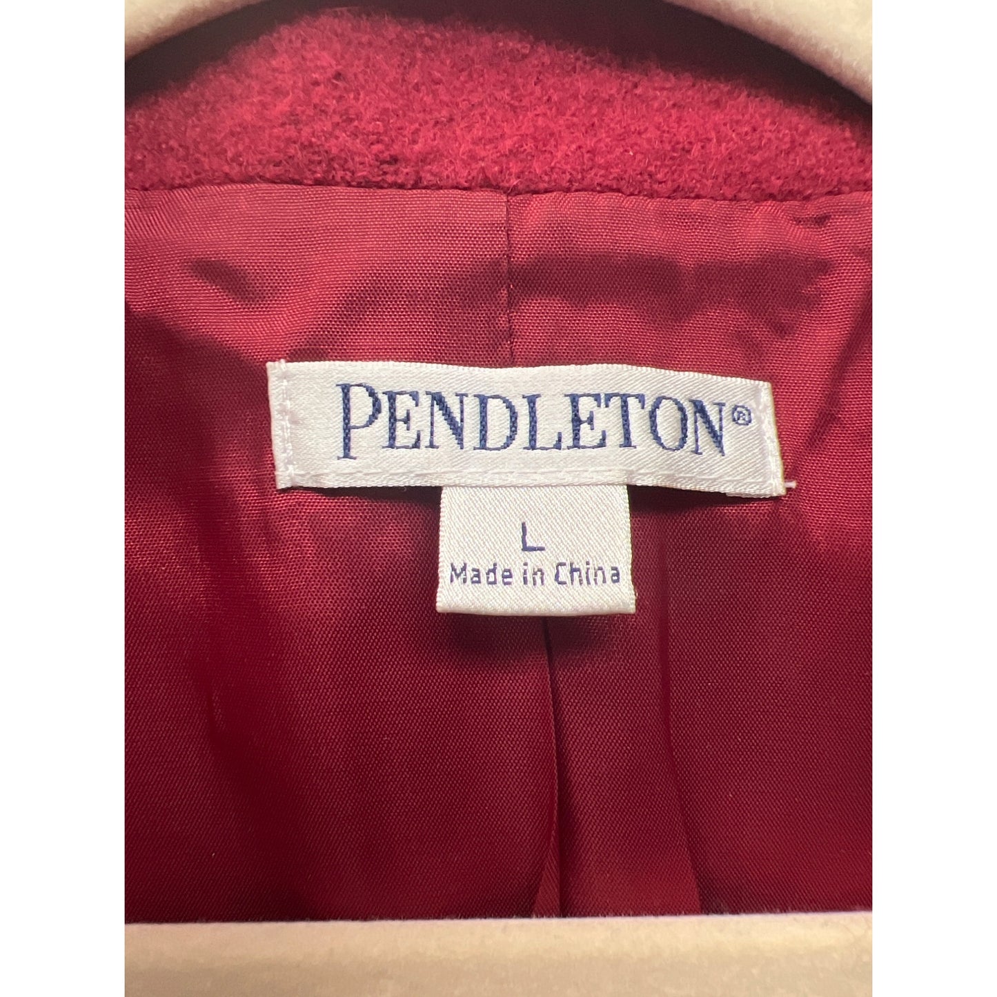 Pendleton Red Wool Cropped Jacket with Bell Sleeves