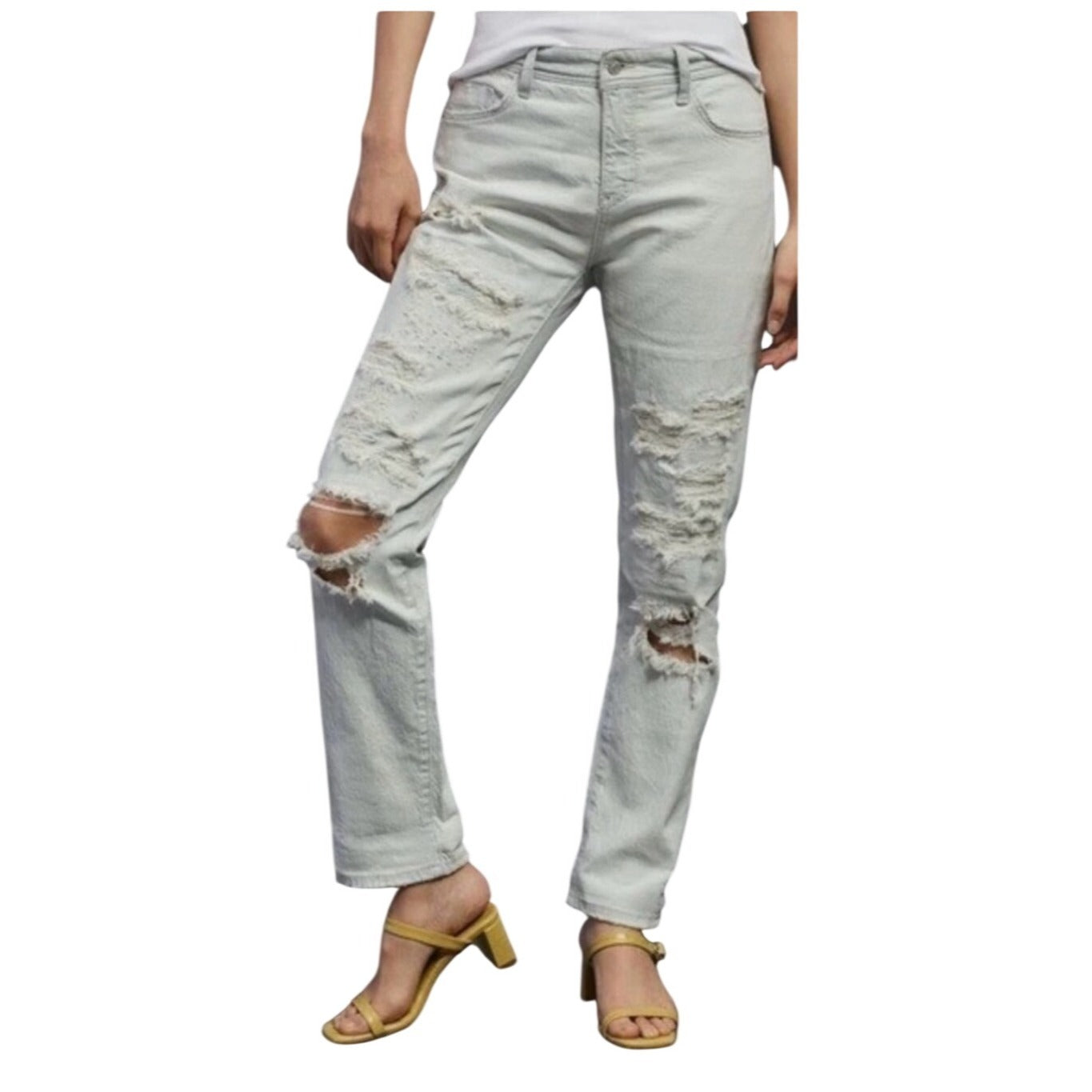 Pilcro and the Letterpress Slim Boyfriend Heavily Distressed Jean by Anthro