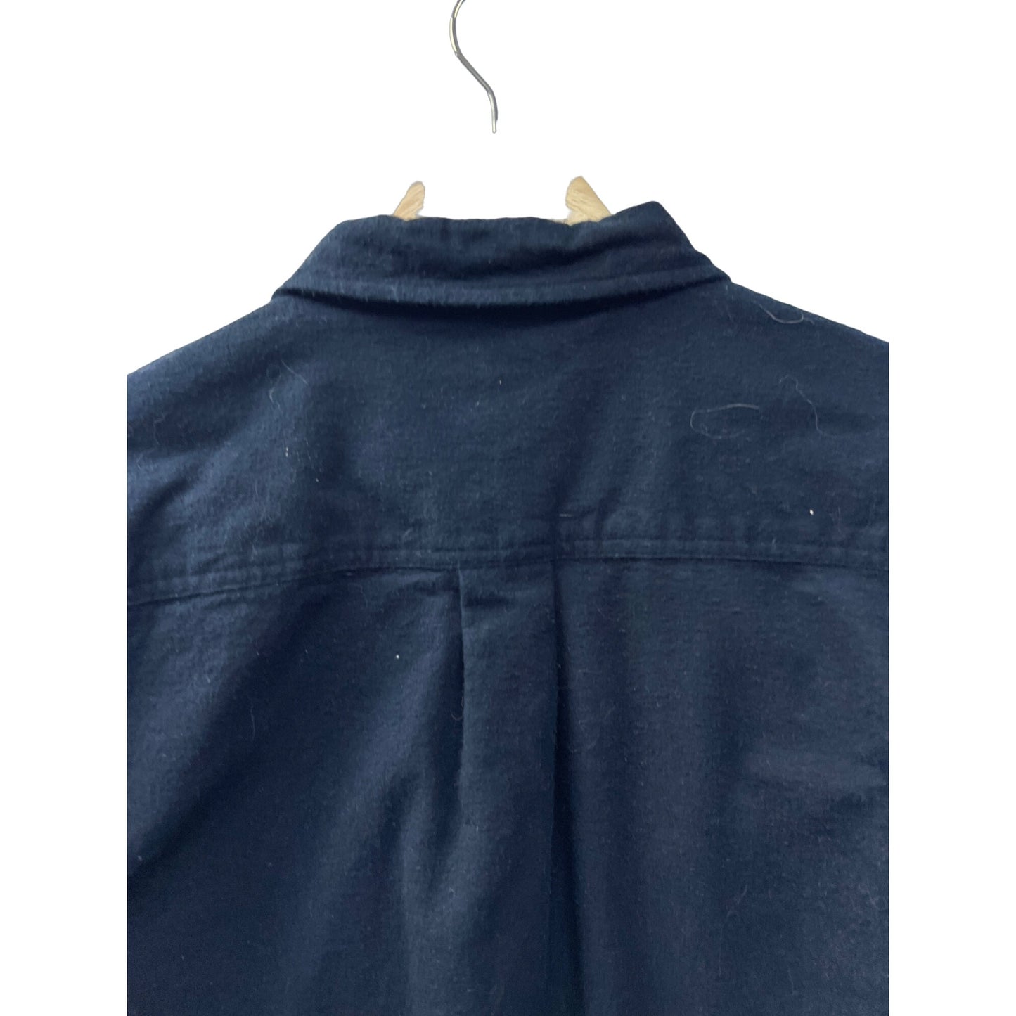 Eddie Bauer Navy Blue Heavy Cotton Flannel Button Down Shirt