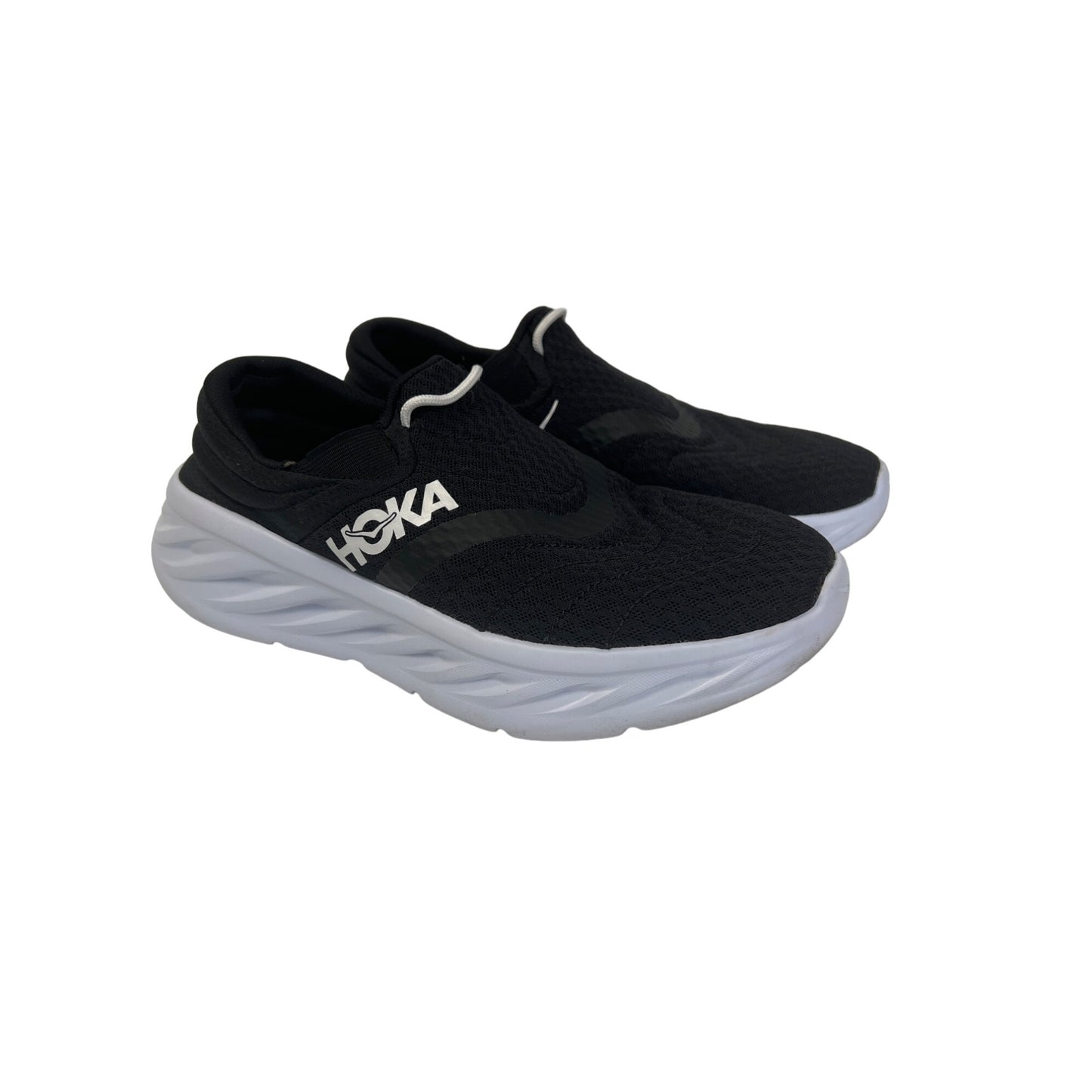 Hoka Black and White Ora Recovery 2 Tennis Shoe