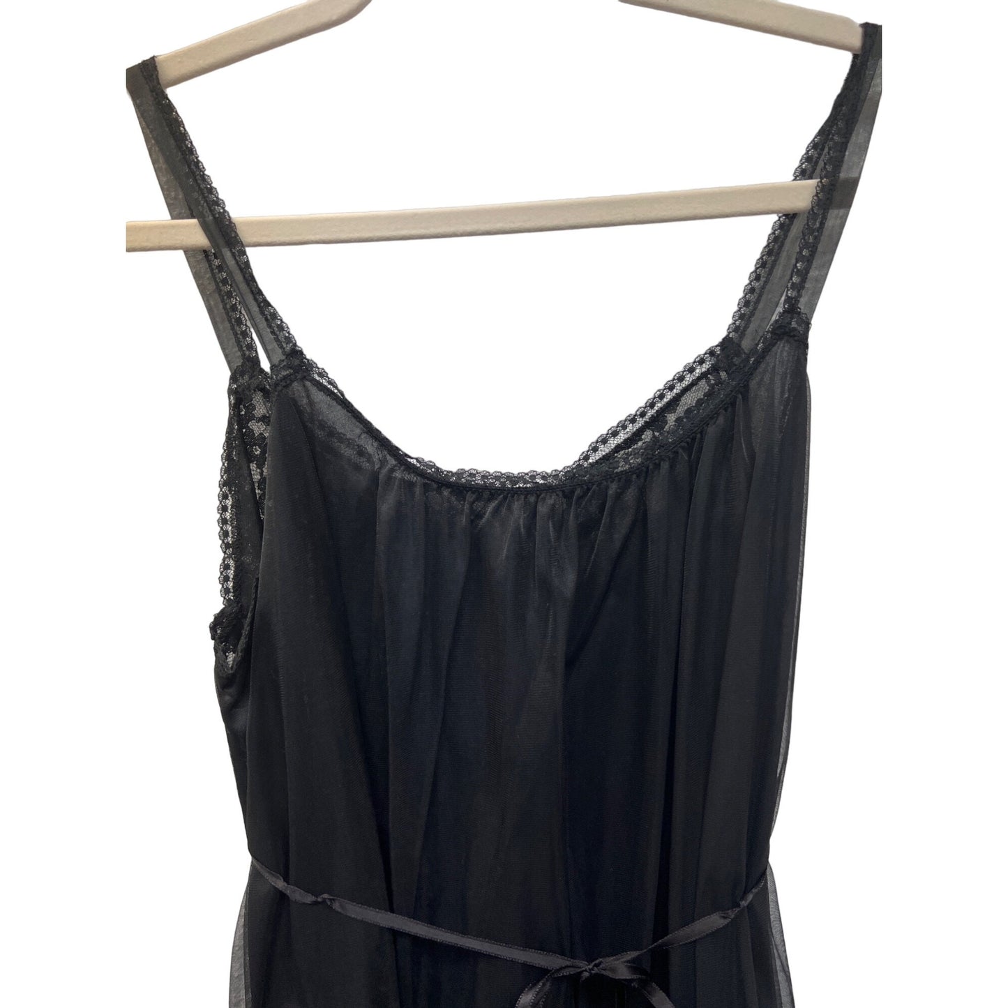 Kayser Vintage 50's Black Peignoir Nightgown Lingerie Set