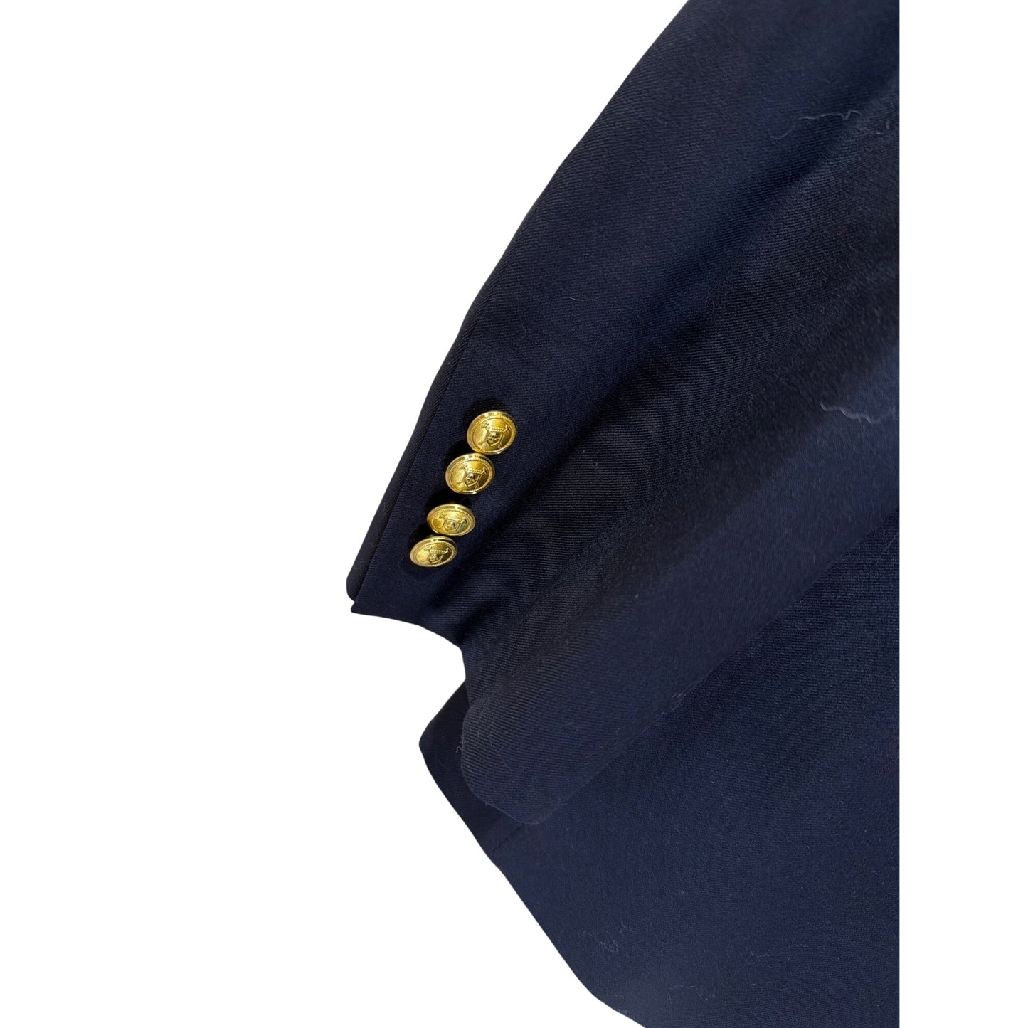 Lauren Ralph Lauren Mens Navy Wool University Blazer Gold Buttons Size 44S