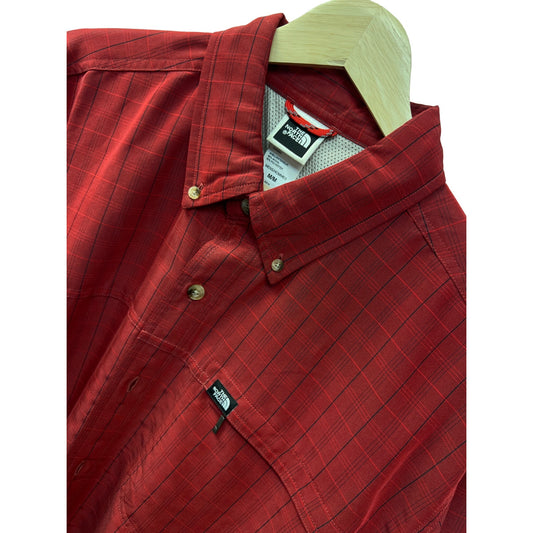 The North Face Red Plaid Long Sleeve Button Down Outdoor Shirt