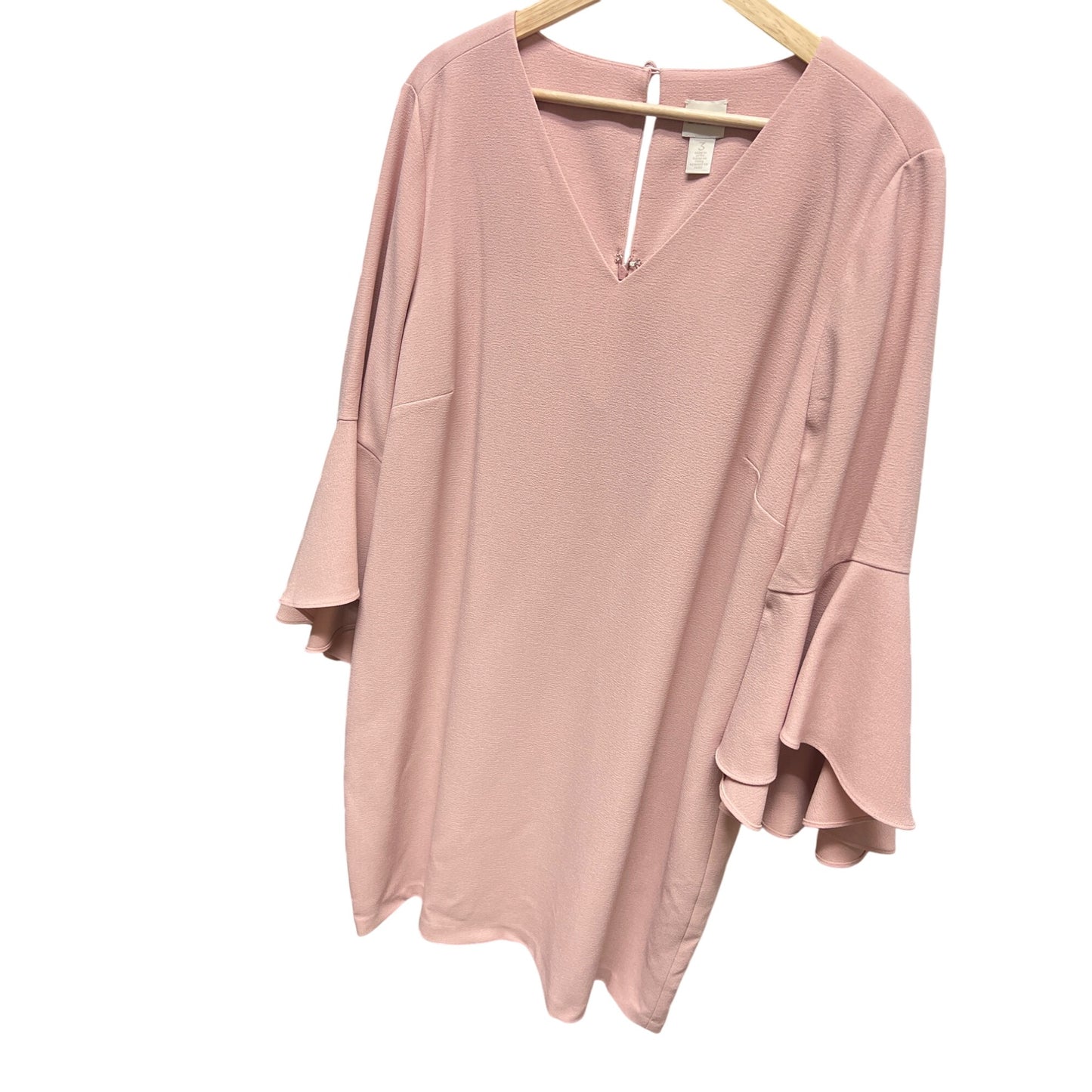 Chico's Pink Crepe Bell Sleeve Shift Dress