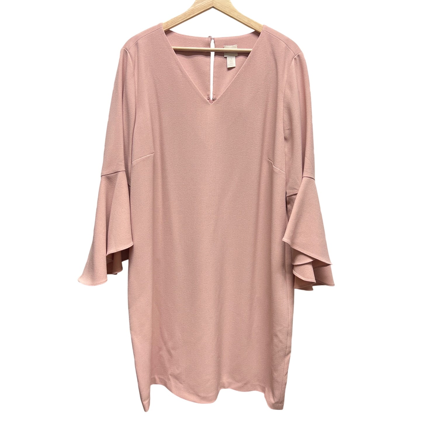 Chico's Pink Crepe Bell Sleeve Shift Dress