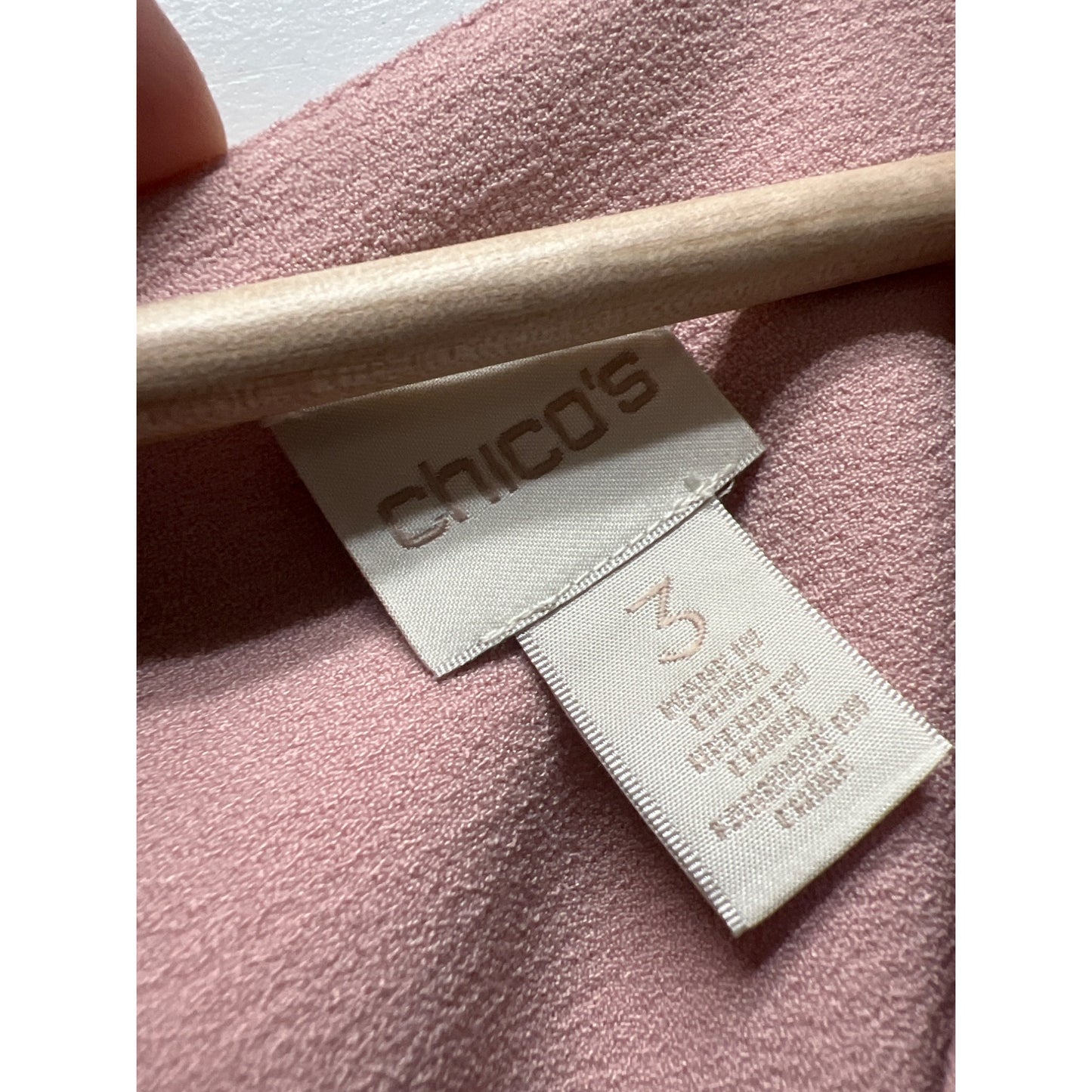 Chico's Pink Crepe Bell Sleeve Shift Dress