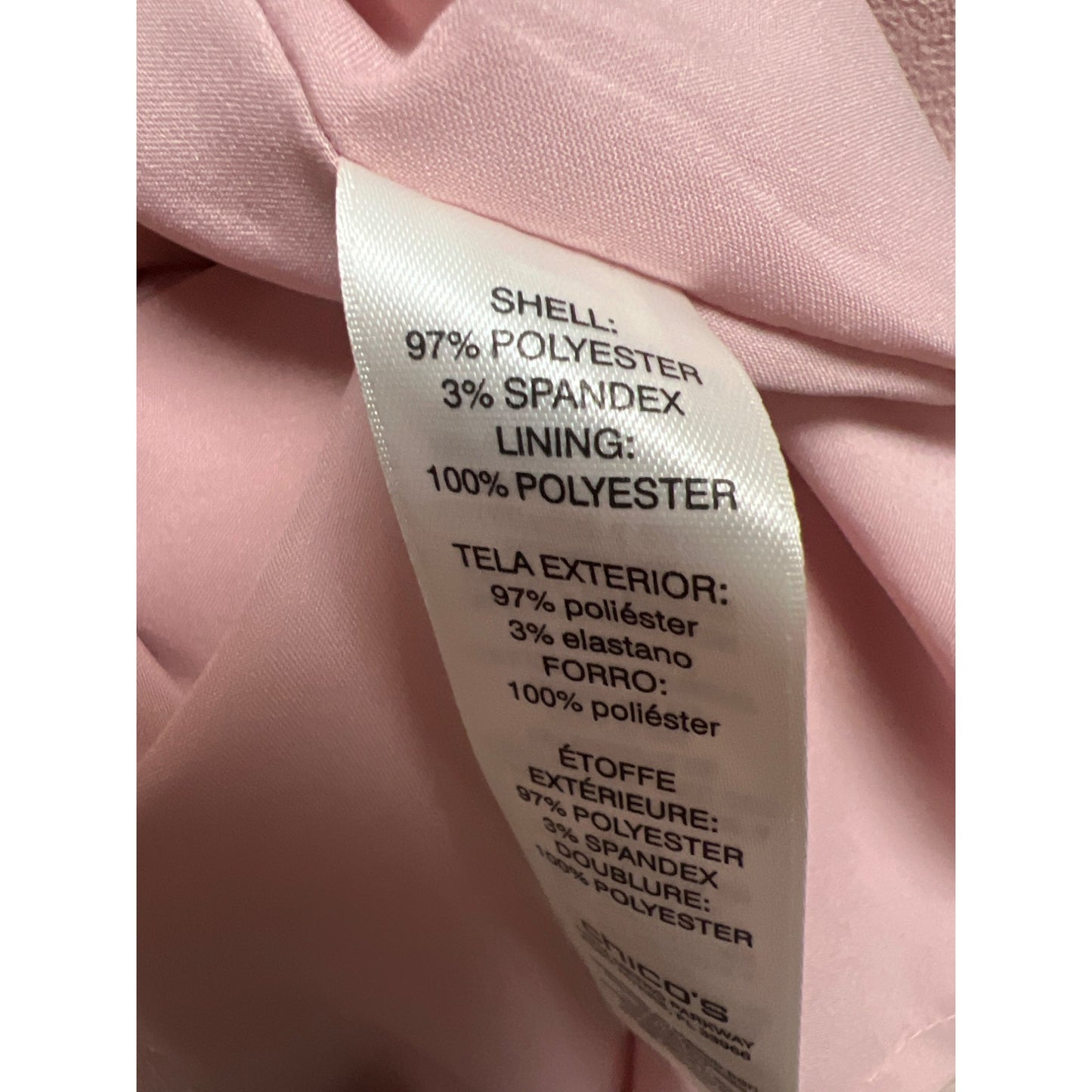 Chico's Pink Crepe Bell Sleeve Shift Dress