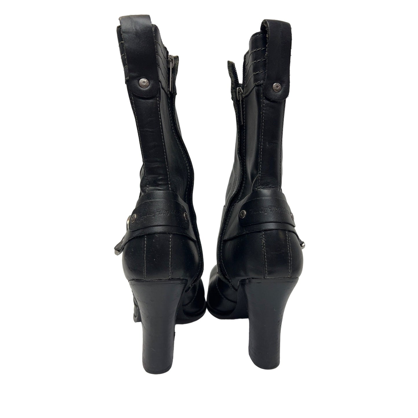 Harley Davidson Black Leather Moto Riding Boots