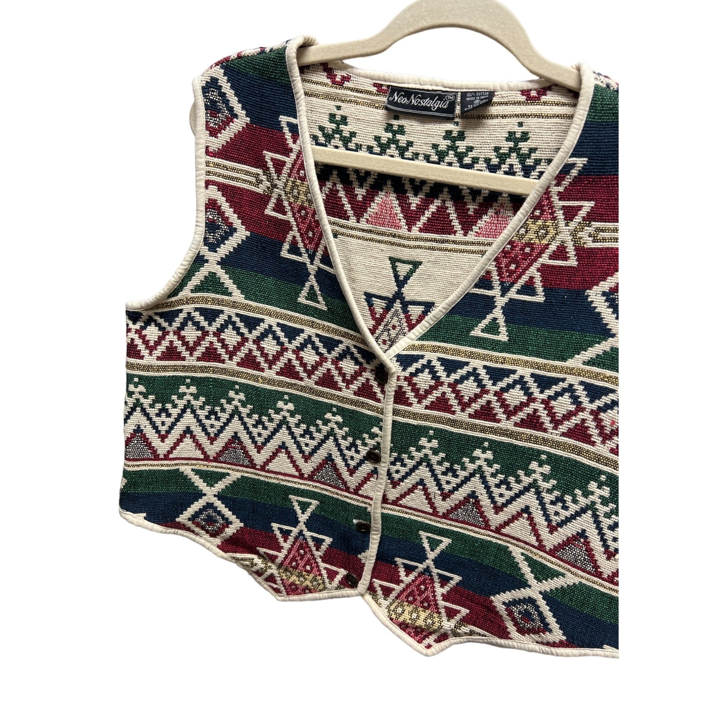 NeoNostalgia Vintage 90's Tapestry Fair Isle Aztec Vest