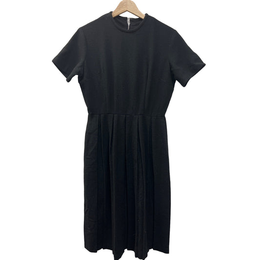 Vintage 50's Black Wool A Line Pleated Dress