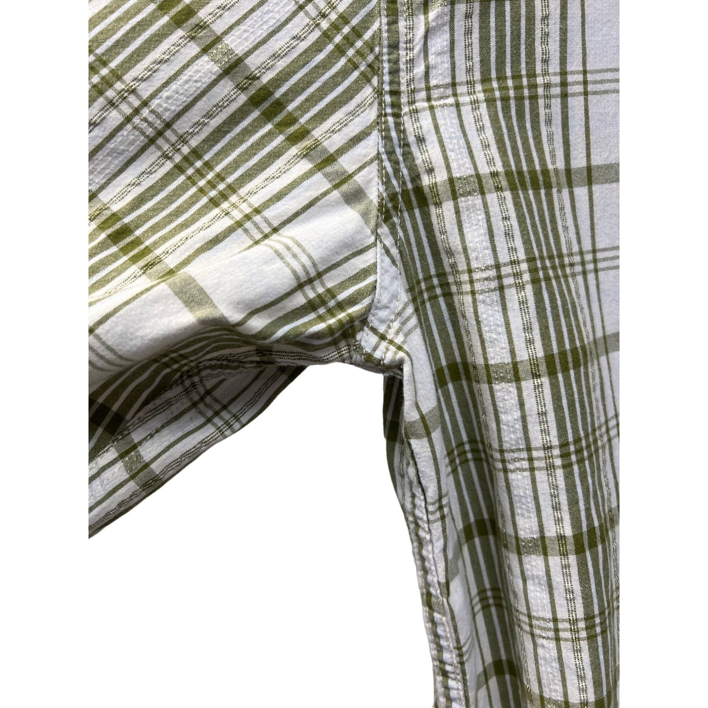 Gramicci Green and White Plaid Long Sleeve Button Down Shirt