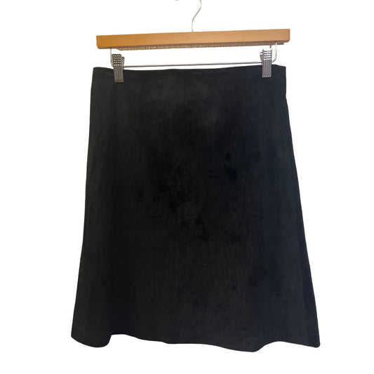 Sorbé Vintage Y2K Black Suede A-Line Pencil Skirt