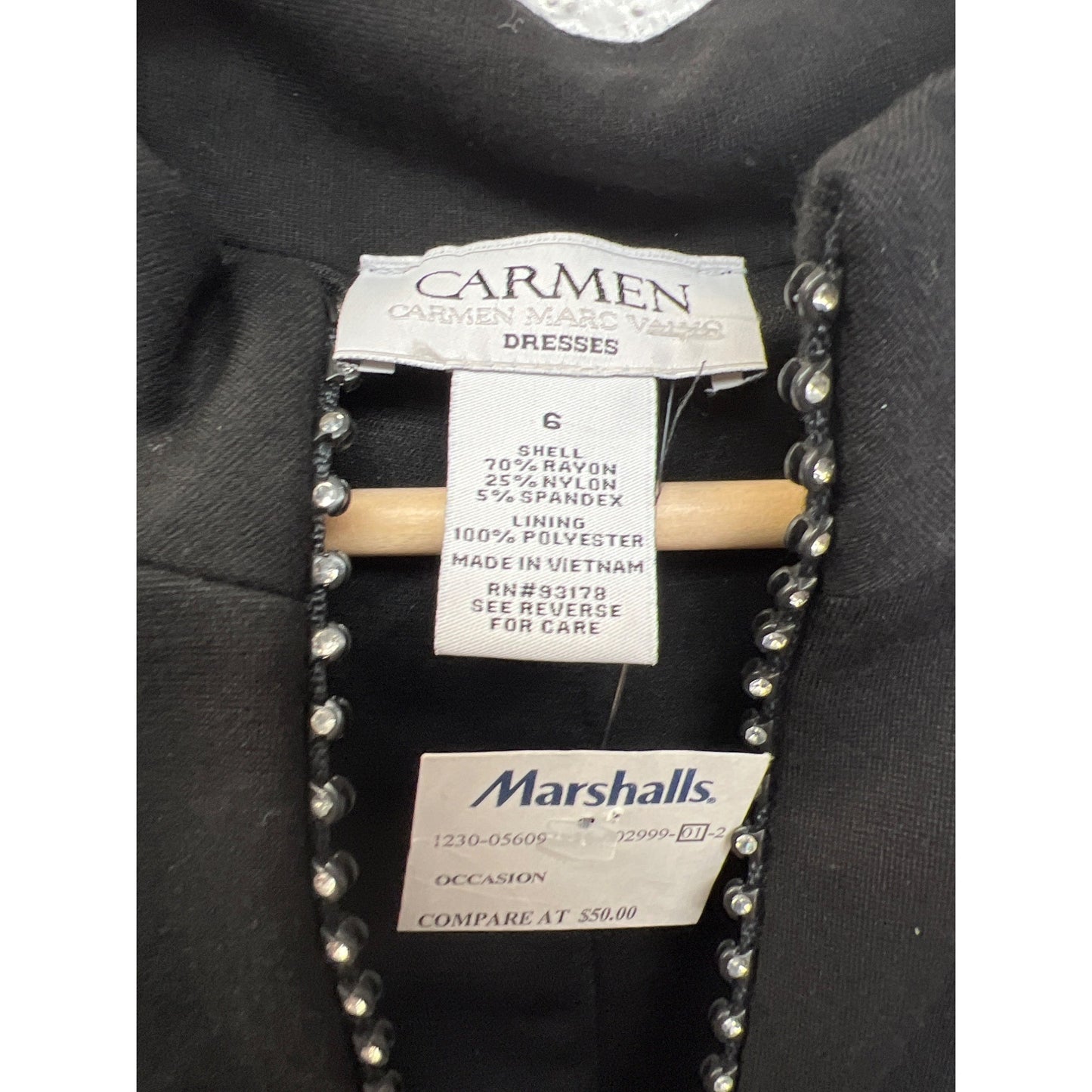 Carmen Mark Valvo NWT Sleeveless Knit Dress with Rhinestone Zipper