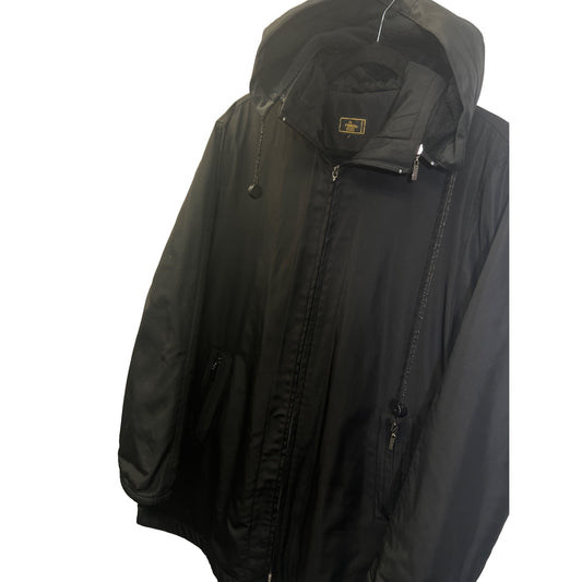Fendi Vintage 90's Black Soft Shell Over Sized Hoodie Jacket
