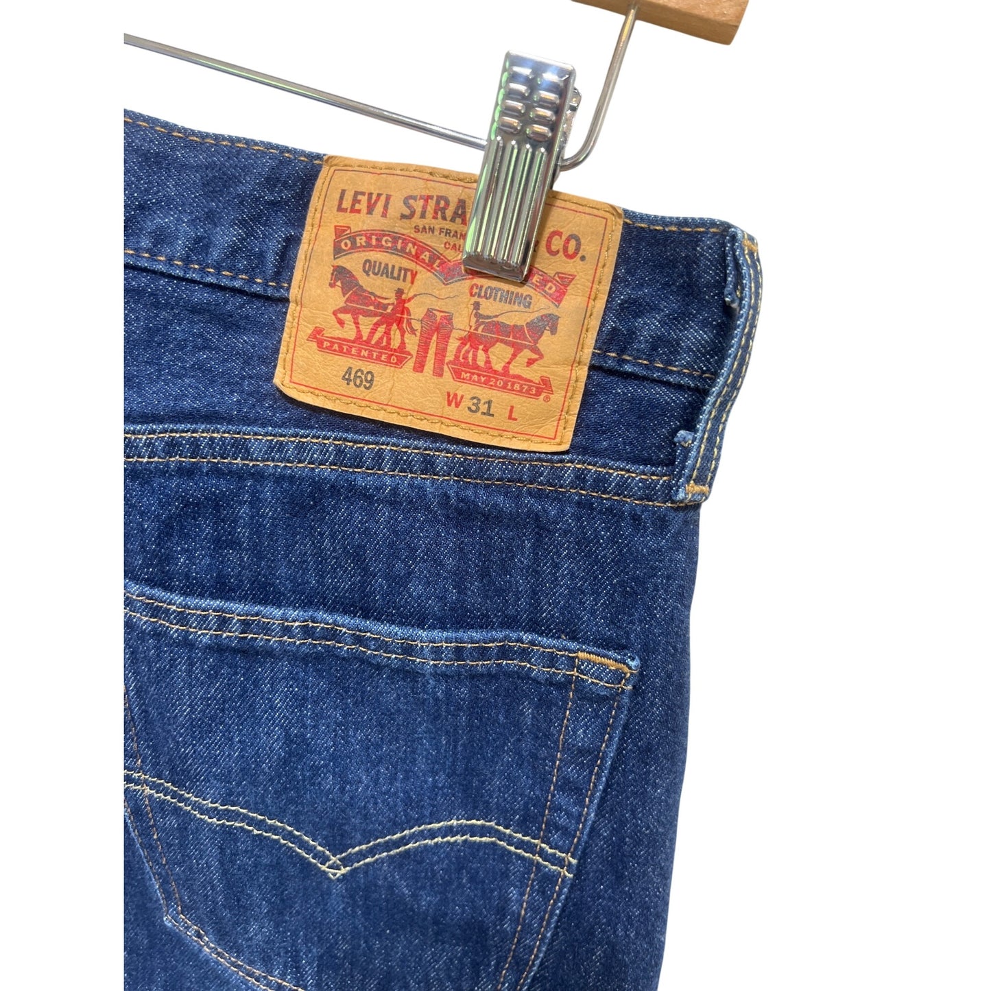 Levis Mens 469 Denim Shorts Jorts W31 L12 Dark Blue Cotton Casual Wear