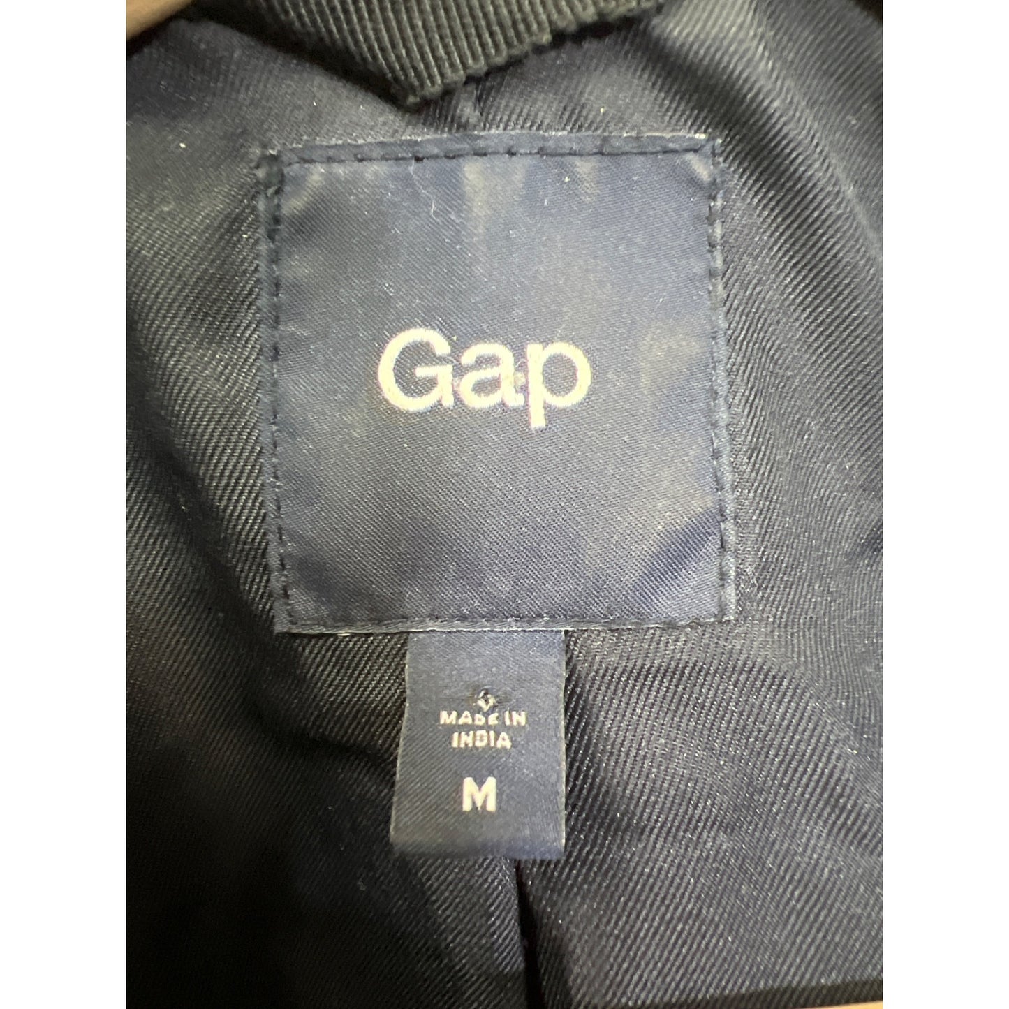 Gap Blue and Black Wool Blend Tweed Moto Jacket