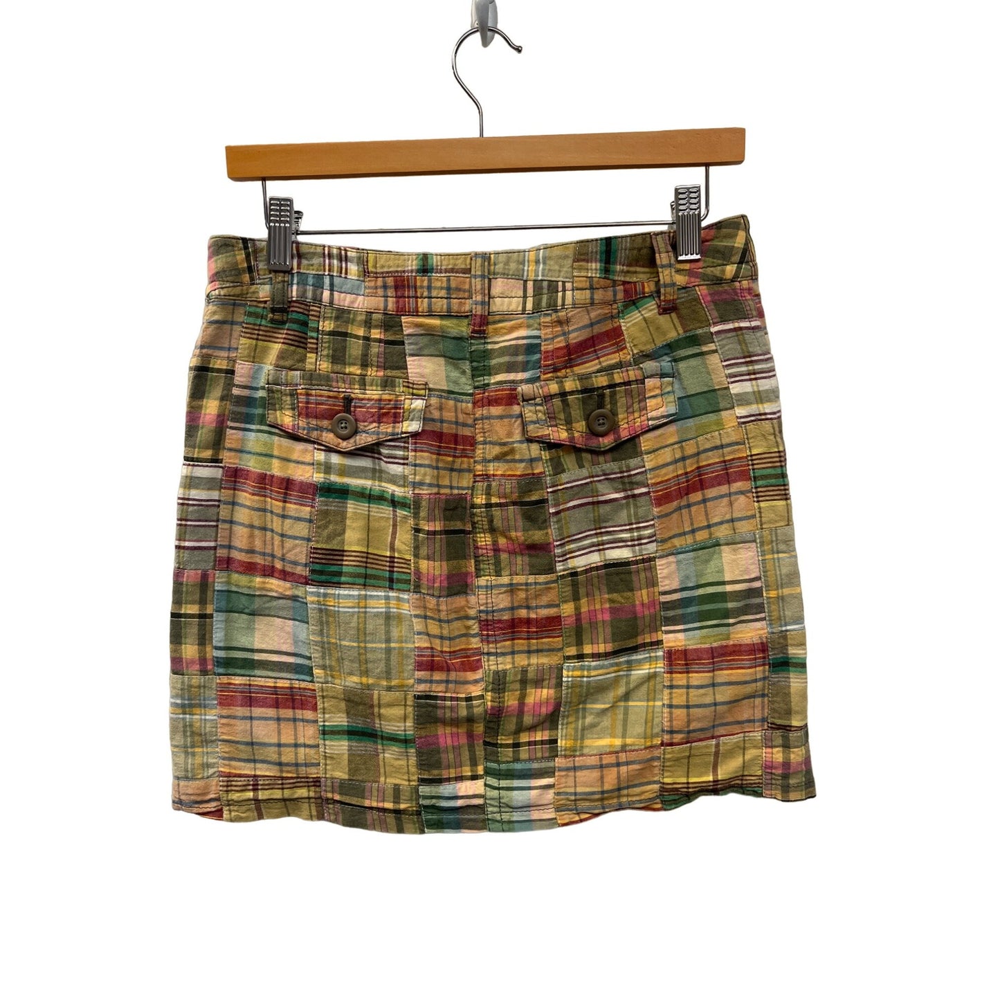 Loft Patchwork Plaid Mini Pencil Skirt