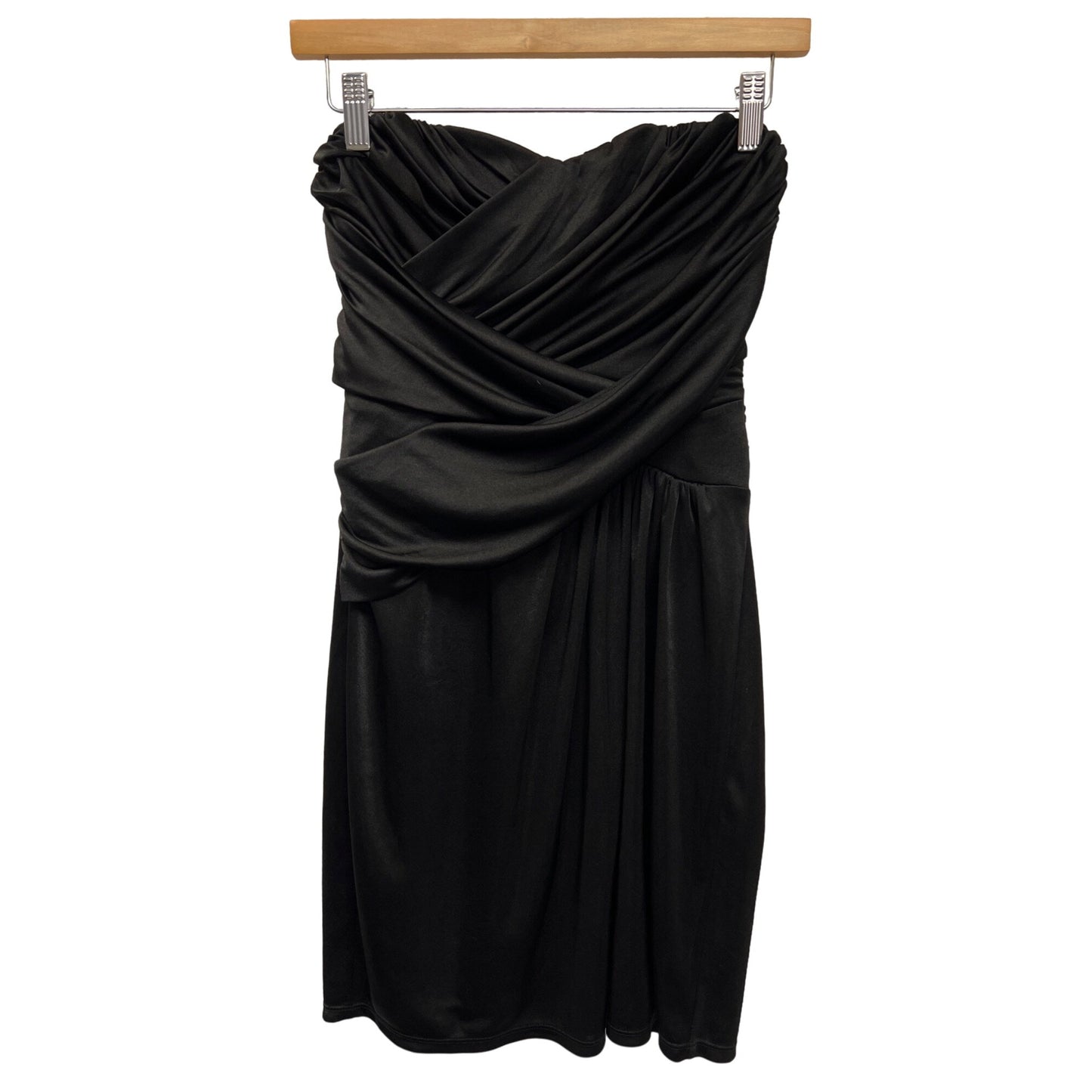 Express Black Strapless Ruched Bodycon Dress