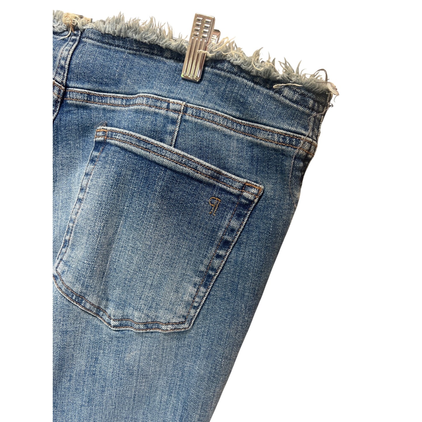 Pilcro Anthropologie High-Rise Frayed Raw Edge Denim Jeans Size 31 Light Wash