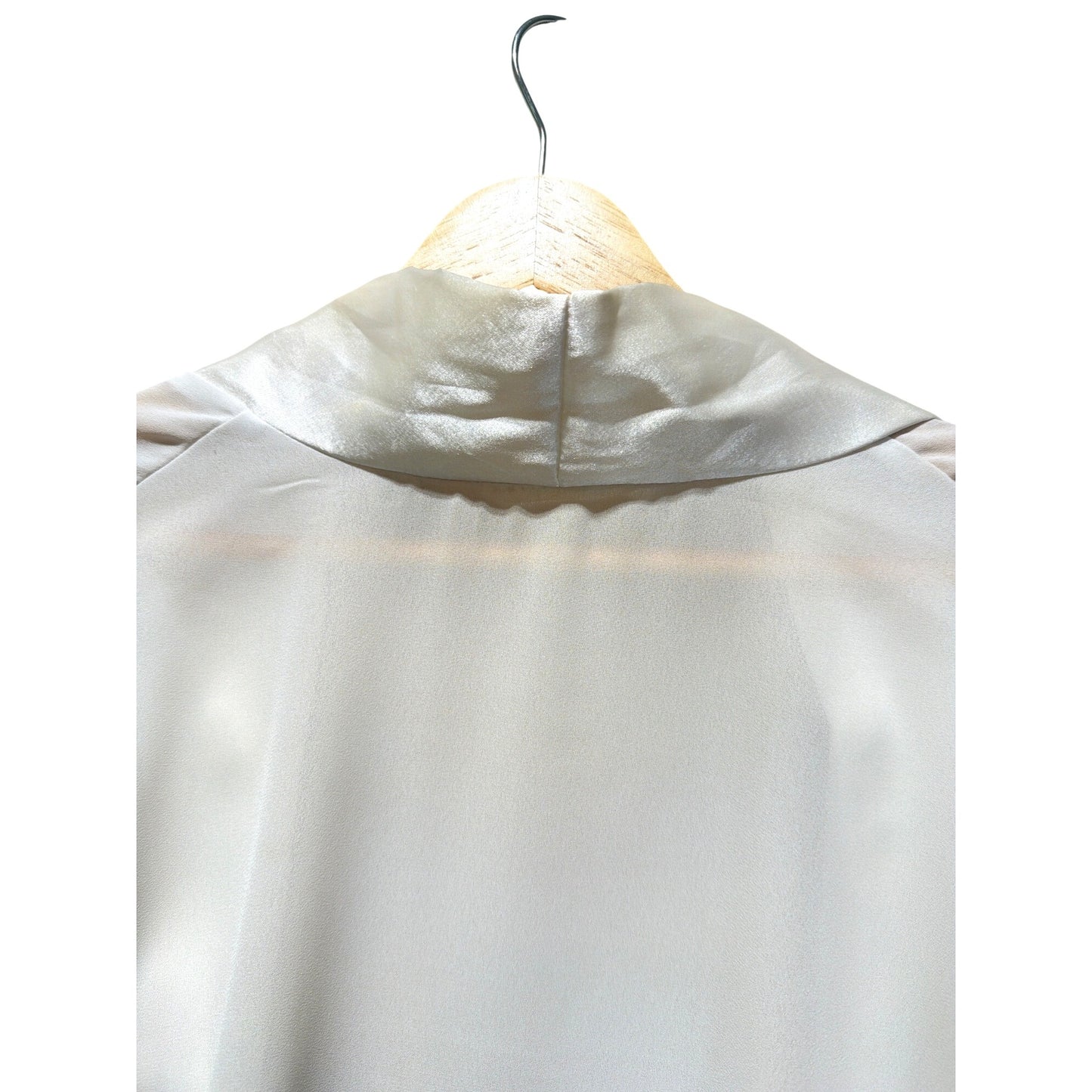 Victorias Secret Collection Gold Label Vintage 90s Embroidered White Ciffon Satin Kimono Robe