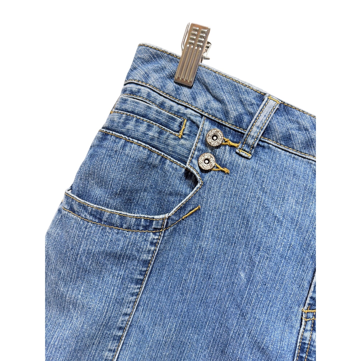 Christopher & Banks Vintage Y2K Blue Denim A-Line Midi Jean Skirt