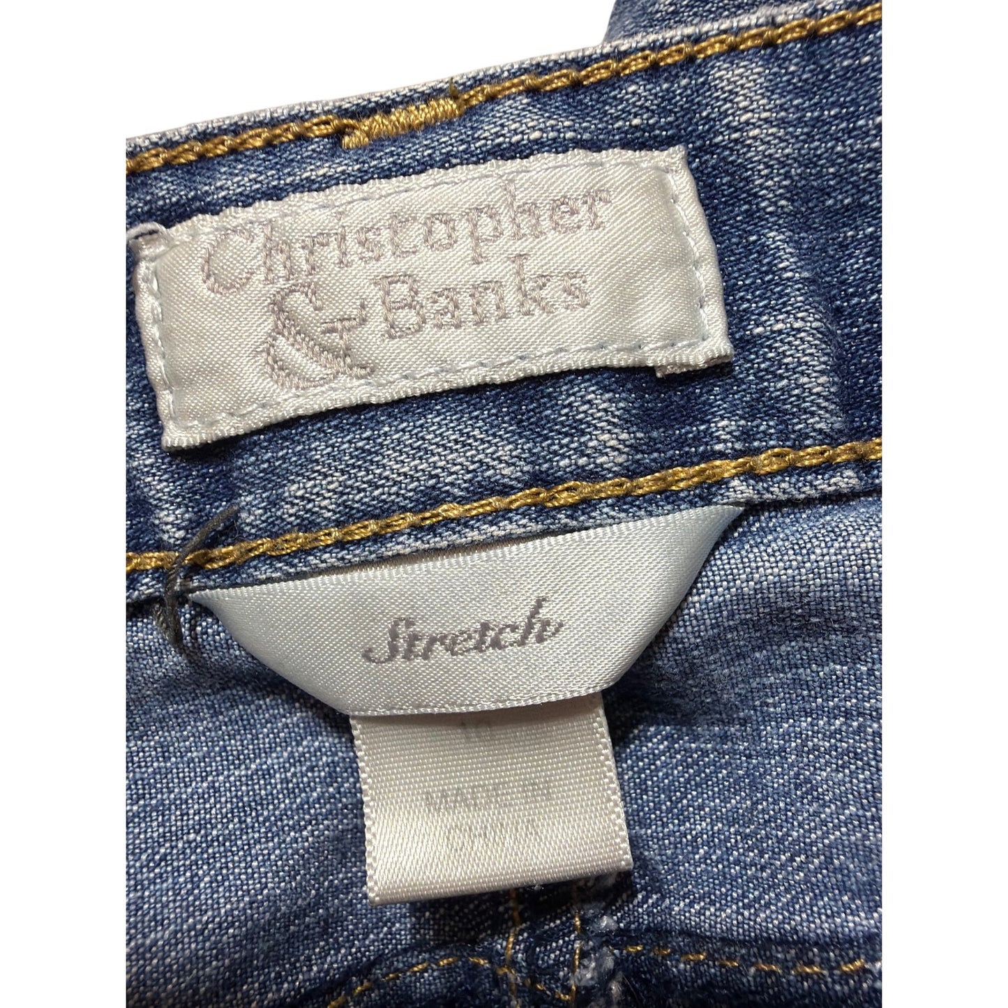 Christopher & Banks Vintage Y2K Blue Denim A-Line Midi Jean Skirt