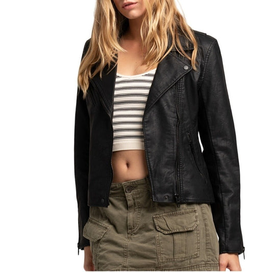 BlankNYC Black Faux Leather Vegan Moto Biker Jacket