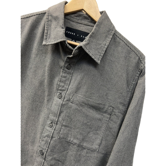 Edgar + Ash NWT Gray Checked Flannel Button Down Shirt