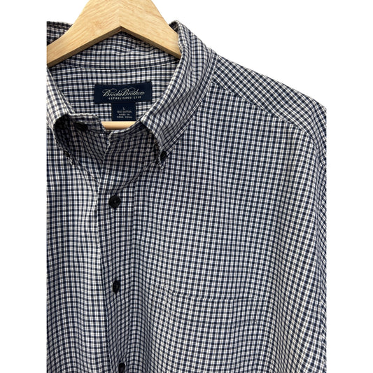 Brooks Brothers Blue Plaid Button Down Oxford Shirt