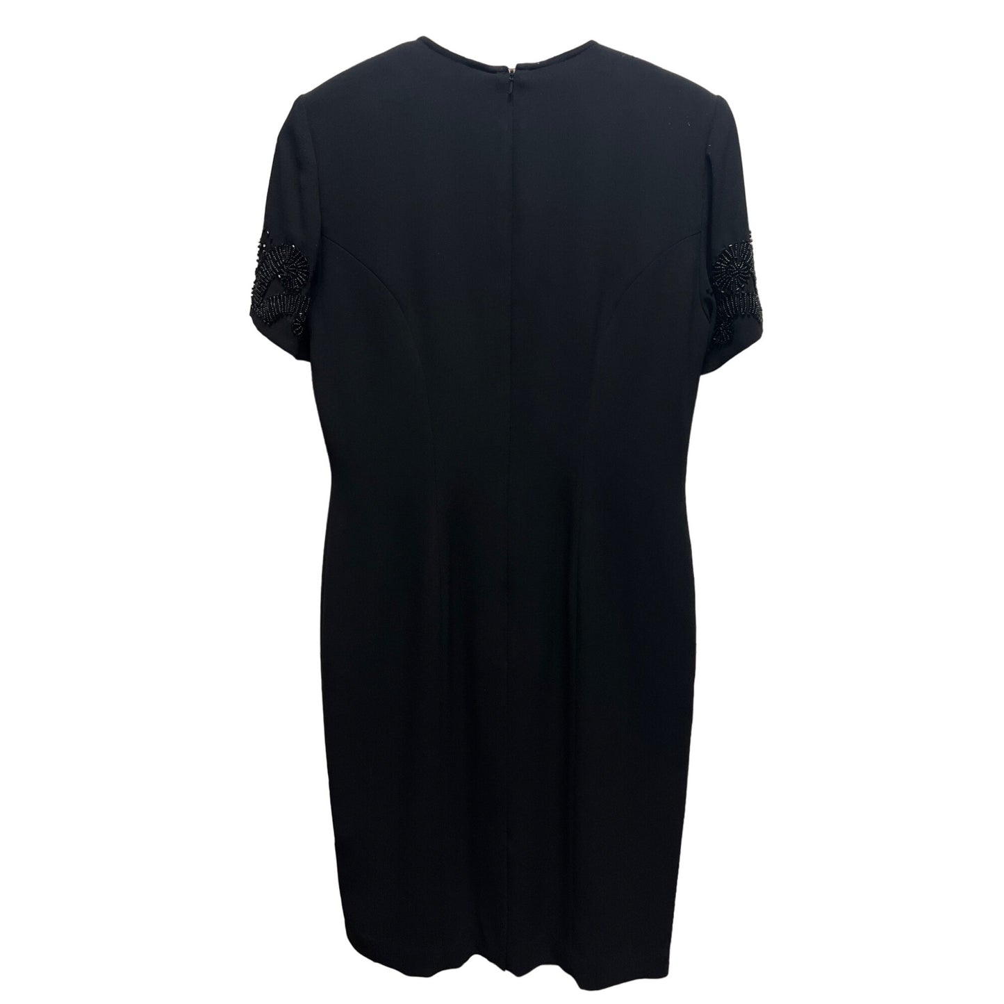 Marianna Vintage Black Short Sleeve Beaded Evening Cocktail Dress