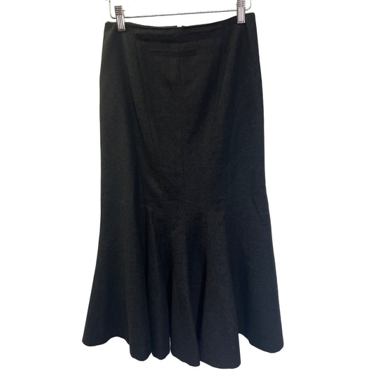 Lauren Ralph Lauren Vintage 90's Gray Wool Flared Pencil Midi Skirt