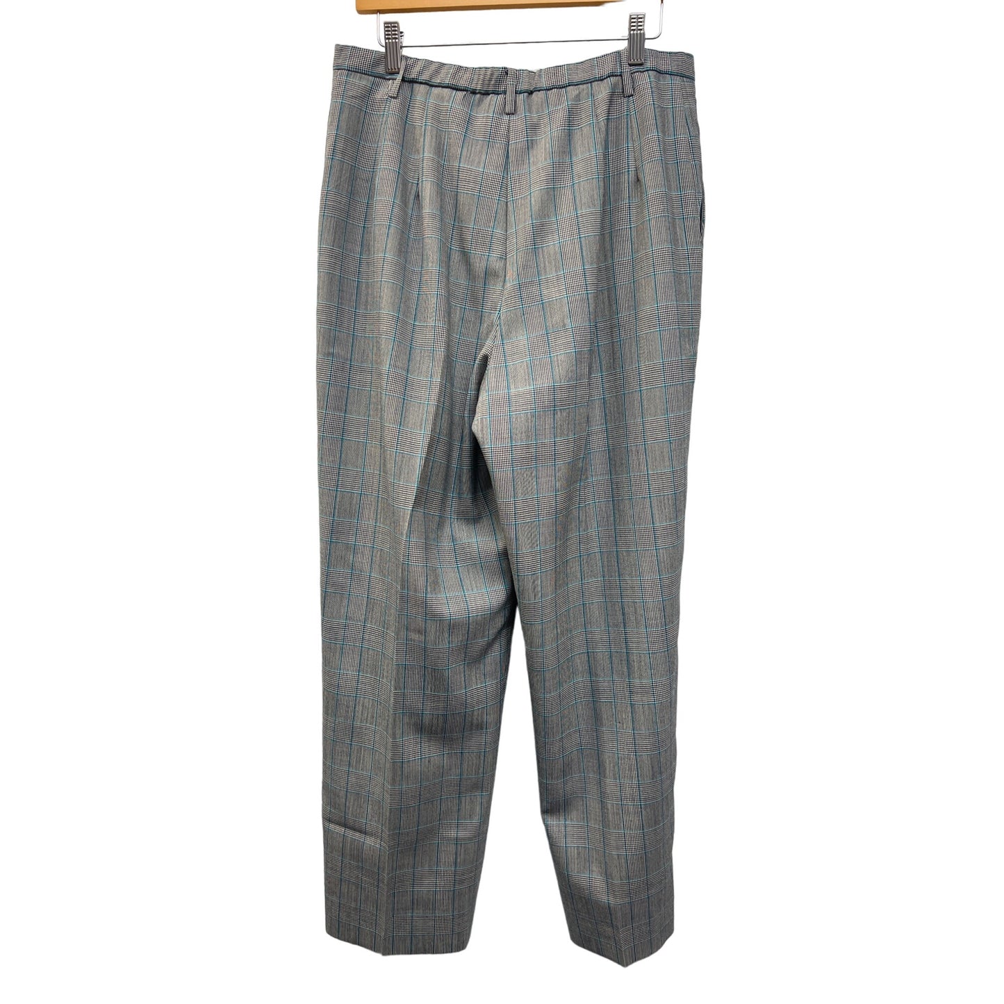 Pendleton Vintage Gray and Teal Plaid Wool Trousers