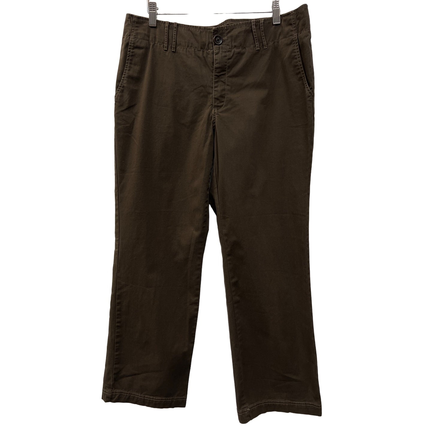 Eddie Bauer Brown Cotton Flat Front Chino Casual Pants