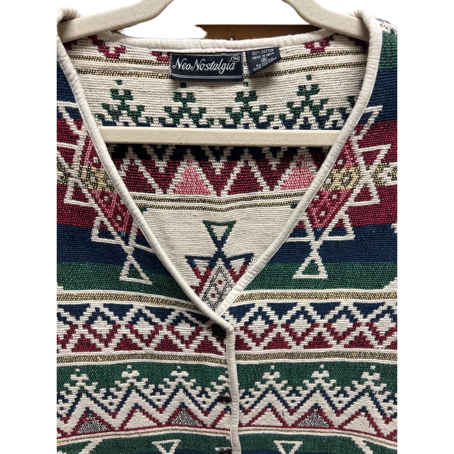 NeoNostalgia Vintage 90's Tapestry Fair Isle Aztec Vest