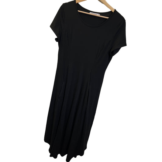 Misslook Long Black Soft Jersey Knit Asymmetrical Hem Maxi Dress