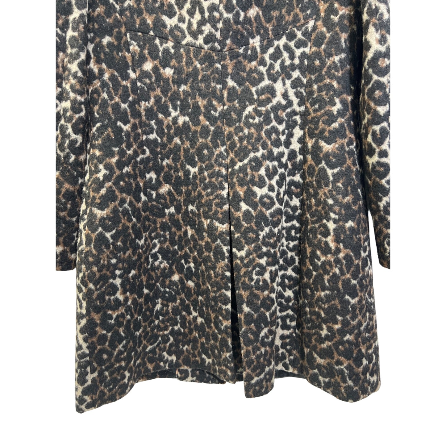 Via Spiga Stand Collar Wine Leopard Wool Blend Overcoat